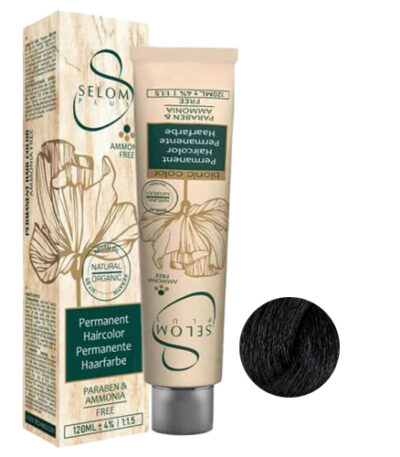 رنگ مو بدون آمونیاک سلوم شماره 1-1 حجم 120 میل رنگ مشکی پر کلاغی